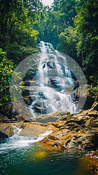 Chiang Mai allure Huai Sai Lueang waterfall in a tropical paradise