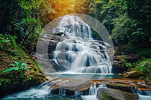 Chiang Mai allure Huai Sai Lueang waterfall in a tropical paradise