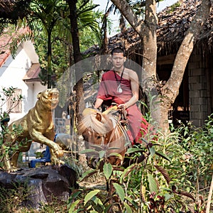 Chiang Rai, Thailand - Mar 1, 2015: Buddhist monk.