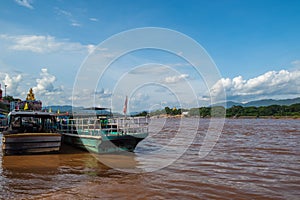 Chiangrai, Thailand August 19,2019 scenery of the Mekong River at the Golden triangle