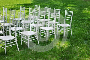 Chiavari chairs on grass photo