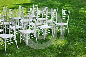 Chiavari chairs on grass