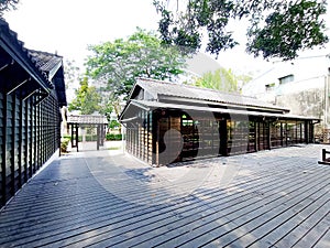 Chiayi, Taiwan: Hinoki Village Park and old buildings, cypress buildings from the Japanese occupation period,