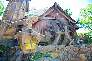 CHIBA, JAPAN: Lantern at Beaver Brothers house in Critter Country, Tokyo Disneyland