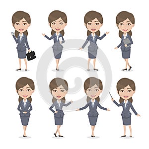 Chibi Brown hair Female Character Business Woman