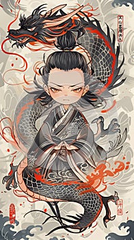 Chibi sege dragon style yakuza background photo