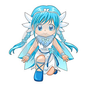 Chibi style illustration of a super-heroine