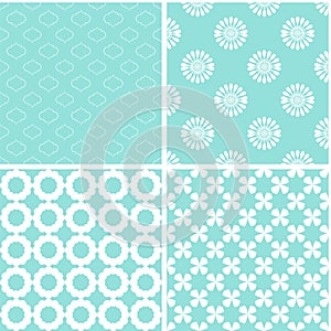 Chic different vector seamless patterns.