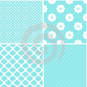 Chic different vector seamless patterns.