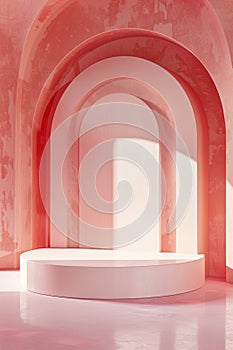 Chic display stage design featuring a spacious copy space background