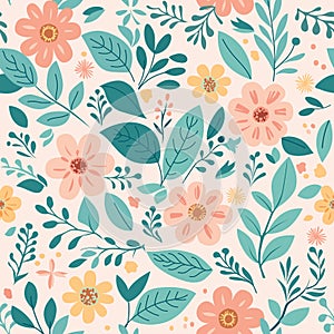 Chic floral seamless vectors in pastels. Ideal for paper, fabric, decor, and versatile applications
