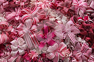 Chic hair accessories coquette bows in pink and white ribbons for aesthetic appeal