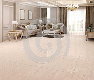 Stylish and Elegant Living Room. Morden Interior. Luxury Mockup