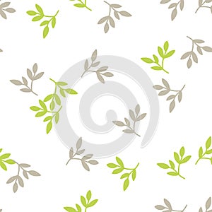 Chic and organic seamless pattern with leaves and herbs