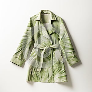 Chic Palm Printed Coat For Women - Limited Color Range, Streamlined Design