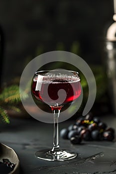 Chic portrayal of kir cocktail in soft evening light (AI generated)
