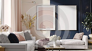 Chic Simplicity: Enhancing Interior Design with Two Vertical Blank Frames