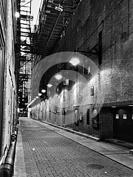 Chicago alley in Black and White