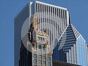 Chicago Architecture Trio: Aon Center, Carbide and Carbon Building, Two Prudential Plaza photo