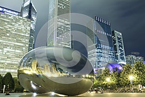Chicago Bean at night