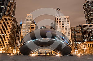 Chicago bean at night