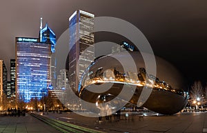Chicago bean at night