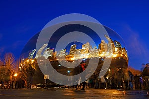 The Chicago Bean at Night, USA