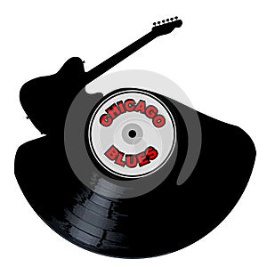 Chicago Blues Music Silhouette Record