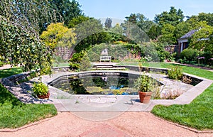 English Walled Garden area at the Chicago Botanic Garden, Glencoe, USA photo