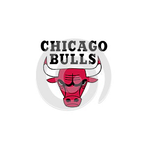 Chicago bulls logo editorial illustrative on white background