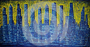 Chicago City Comb - abstract art painting