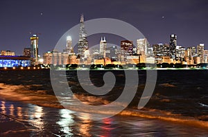 Chicago cityscape at night