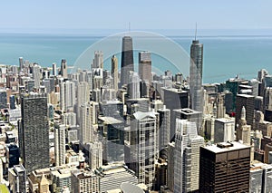 Chicago cityscape top view, USA