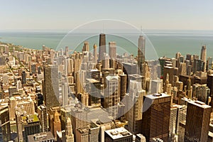 Chicago cityscape top view, USA