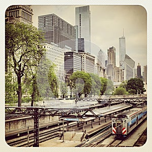 Chicago CTA bus and train