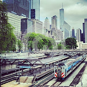 Chicago CTA bus and train