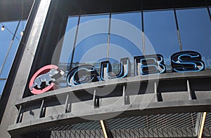 Chicago Cubs Logo and Sign in Chicago Illinois USA