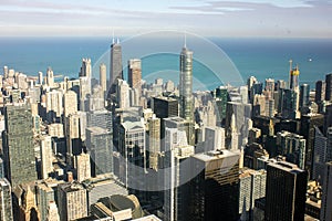 Chicago downtown as seen from the Willis Tower