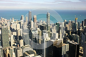 Chicago downtown as seen from the Willis Tower photo