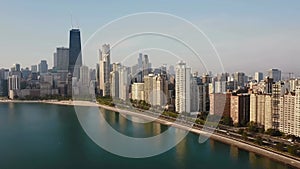 Chicago, Downtown, Monroe Harbor, Aerial View, Illinois