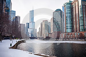 Chicago downtown residential district by the river