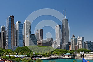 Chicago Downtown Street View in the Summer