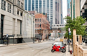 Chicago downtown urban streets view.