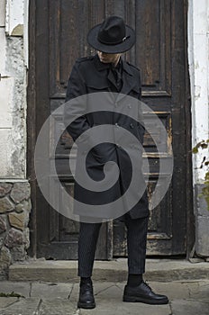 Chicago gangster in a vintage suit and hat