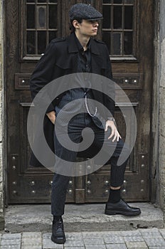 Chicago gangster in a vintage suit and hat