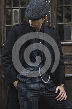 Chicago gangster in a vintage suit and hat