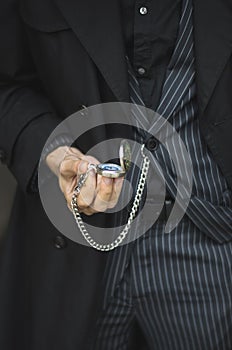 Chicago gangster in a vintage suit and hat