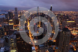 Chicago with Hancock Tower seen from Willis Tower