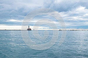 Chicago Harbor Lighthouse on Overcast Day