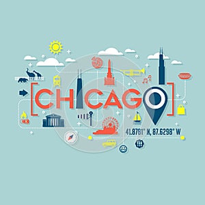 Chicago icons and typography design